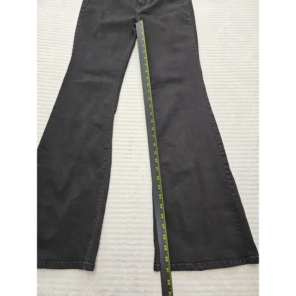 Fashion Nova Jeans Juniors Size 13 Black Bell Bottom Flare Leg High Rise - Picture 2 of 9